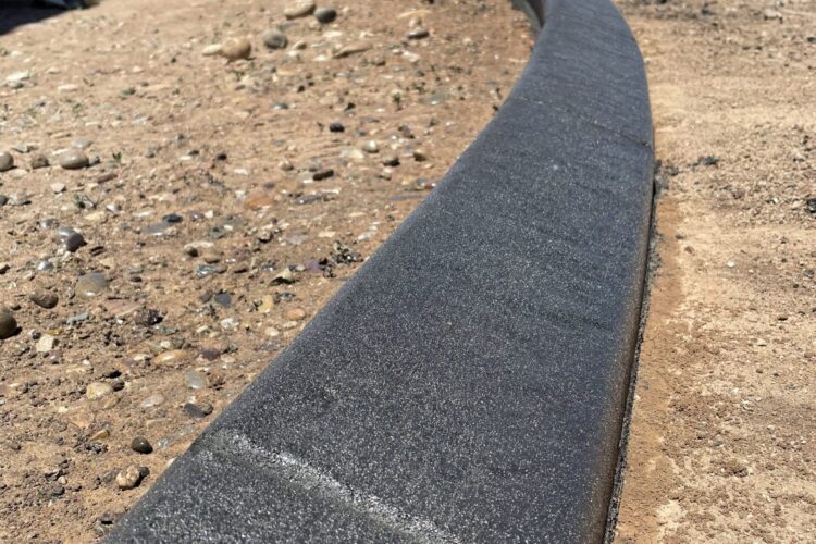 Newly installed curb